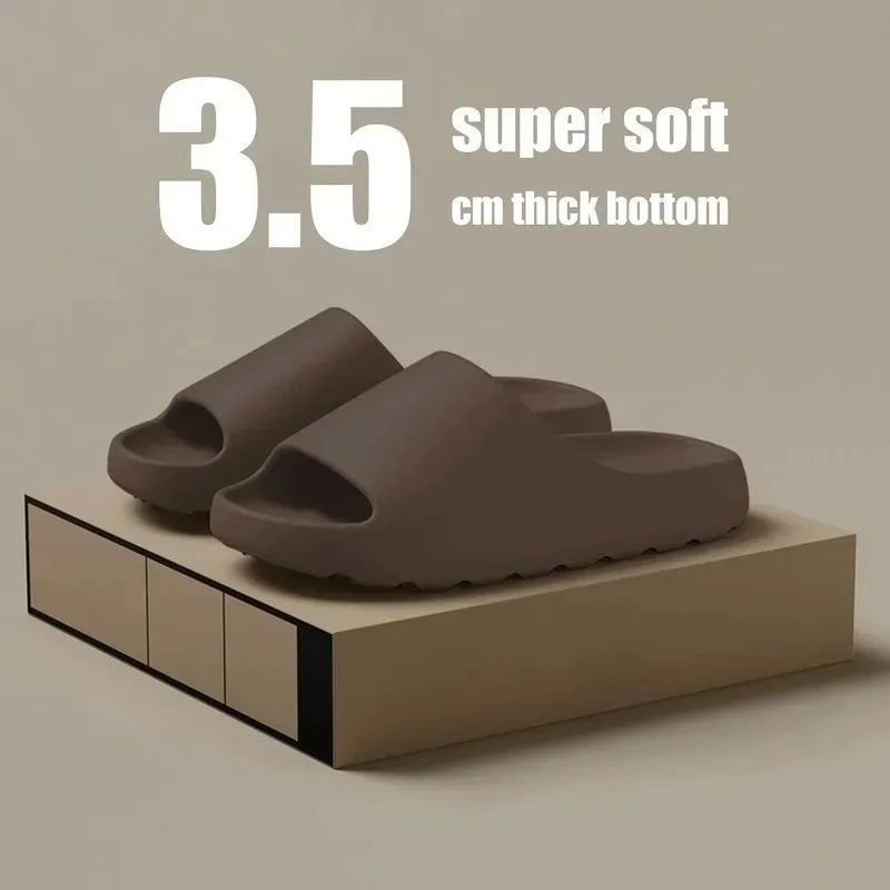 Soft Unisex Slippers, Comfortable Non-slip Indoor/Outdoor Slide Sandals with Textured Design, Stylish Footwear