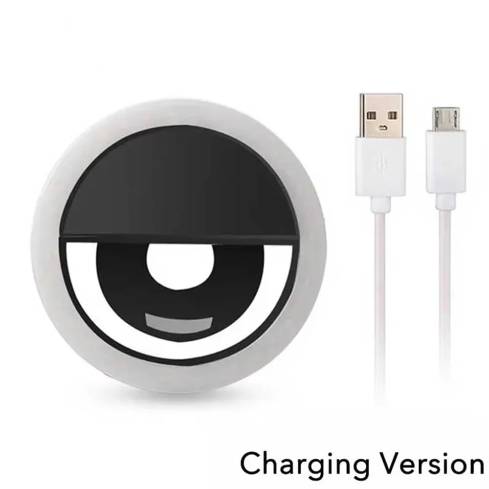 Rechargeable Handheld LED Ring Fill Light For Indoor, Outdoor Mobile Phone Photography, Selfie, Youtube Live