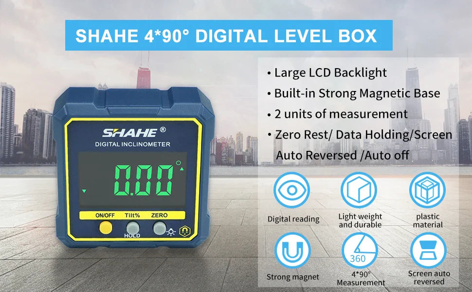 Digital Angle Finder with Laser – Magnetic Gauge, Inclinometer, Protractor, Backlit LCD for Woodworking & Tools