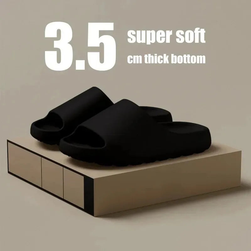 Soft Unisex Slippers, Comfortable Non-slip Indoor/Outdoor Slide Sandals with Textured Design, Stylish Footwear