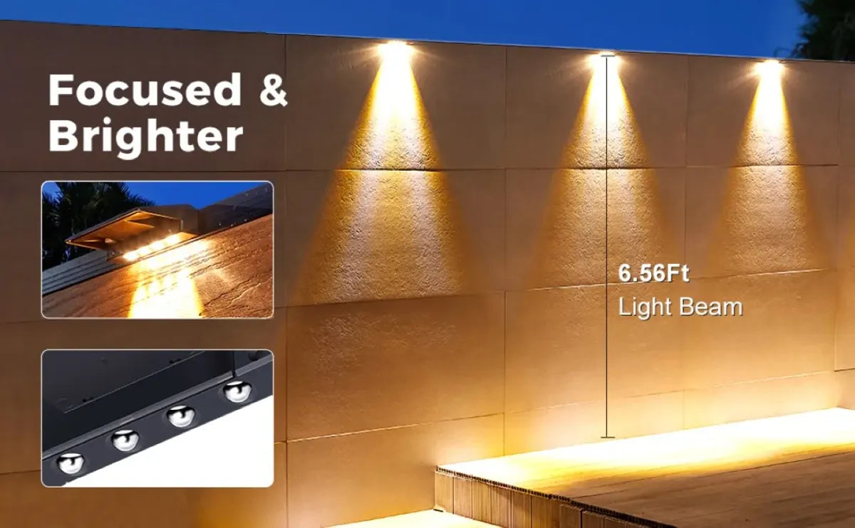 Outdoor Solar Wall Lights Waterproof Solar Fence Lights for Fence Post Yard Pathway