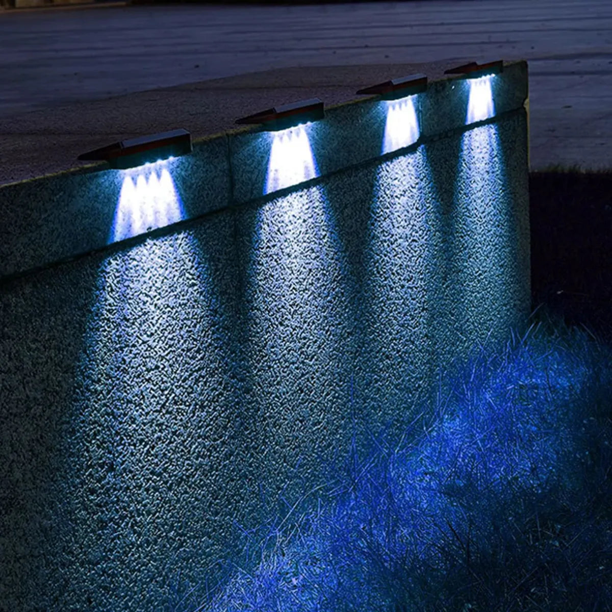 Outdoor Solar Wall Lights Waterproof Solar Fence Lights for Fence Post Yard Pathway