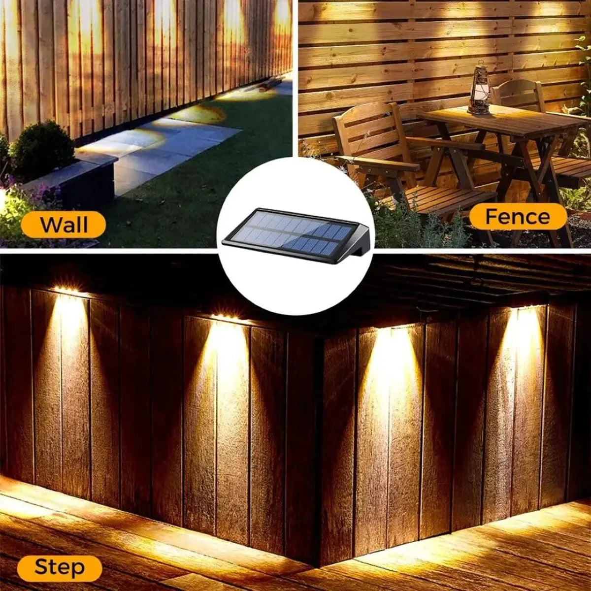 Outdoor Solar Wall Lights Waterproof Solar Fence Lights for Fence Post Yard Pathway