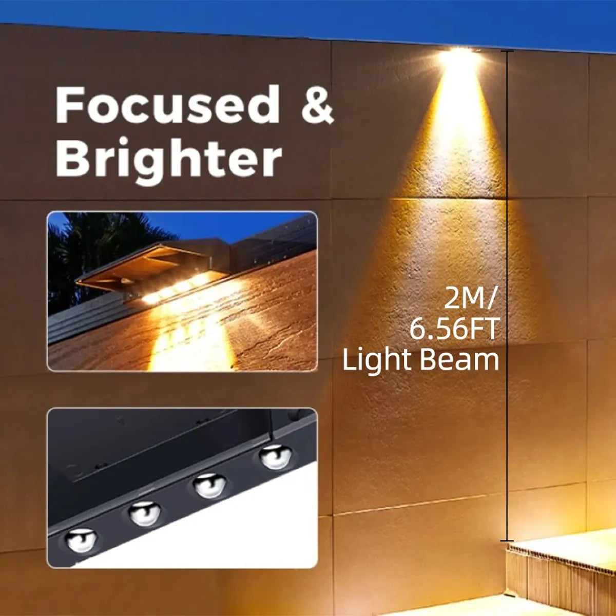 Outdoor Solar Wall Lights Waterproof Solar Fence Lights for Fence Post Yard Pathway